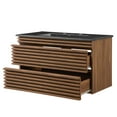 thumbnail image 3 of Sink Vanity Cabinet, Wall Mounted, Wood, Brown Walnut Black, Modern Contemporary Urban Design, Hotel Bedroom Bathroom Master Suite Guest, 3 of 9