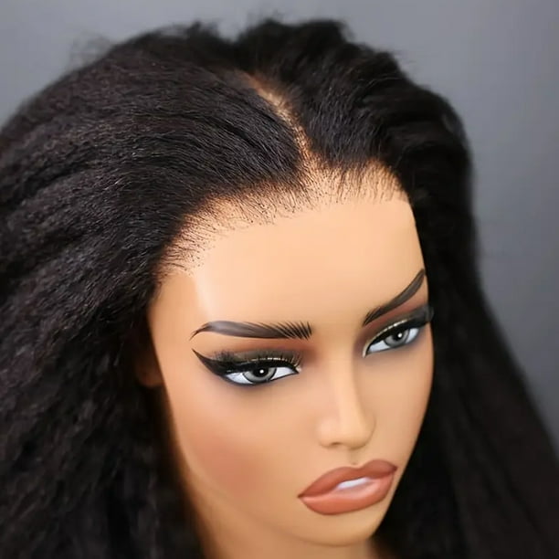 Yaki Straight Glueless Wig Human Hair Pre Cut Wear And Go Kinky Straight 5x5 Closure Wigs 100% Human Hair 13x4 Lace Frontal Wigs