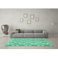 thumbnail image 3 of Ahgly Company Indoor Rectangle Abstract Turquoise Blue Modern Area Rugs, 8' x 12', 3 of 4
