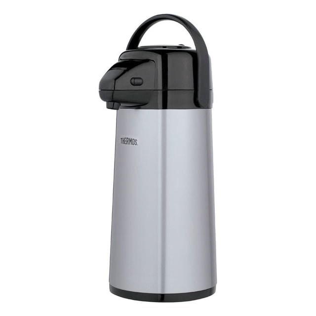 Jarra termo de acero inoxidable negro/plata, 1 litro (paquete de 2)