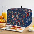 thumbnail image 2 of Navy Blue Floral Toaster Cover 2 Slice, Spring Farmhouse Botanical Flowers Vintage Dustproof Bakeware Oven Protector with Top Hook, Waterproof Small Kitchen Appliance Toasters Dust Cover, 12"x7.5"x8", 2 of 9