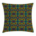 thumbnail image 1 of Psychedelic Throw Pillow Cushion Cover, Colorful Bullseye Pattern Rainbow Seventies Hippie Themed Love and Peace Symbol, Decorative Square Accent Pillow Case, 18 X 18 Inches, Multicolor, by Ambesonne, 1 of 2