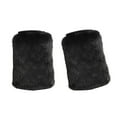 thumbnail image 3 of Piel sintética sólida Calentador de piernas suave Botas de tacón alto borrosas Zapatos Manga de la cubierta del puño Negro Macarena Calentador de pierna de piel sintética, 3 of 8