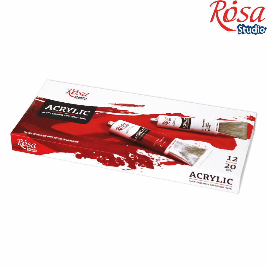 Rosa Studio Acrylic Paint Set 12 colors (0.68 oz each)