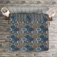 thumbnail image 3 of Ambesonne Moroccan Quilted Bedspread Set 3 Pcs, Mandala Inspired Flora, Queen Size, Multicolor, 3 of 3