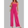 thumbnail image 4 of FreshPretty Womens Jumpsuit Summer Casual Loose One Piece Overalls Smocked Sleeveless Wide Leg Rompers With Pockets, 4 of 7