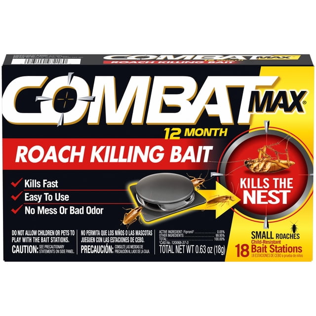 Cebo para cucarachas Combat Max de 12 meses, paquete de 18 unidades