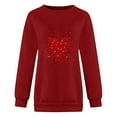 thumbnail image 4 of Baberdicy Sweatshirt for Women Valentine'S Day Women's Sweatshirt Crew Neck Red Heart Print Long Sleeve Casual Tops Pullover Sweaters for Women Red, 4 of 4