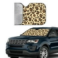 thumbnail image 4 of XMXY Car Sun Shade Windshield, Abstract Leopard Graffiti Brown Automotive Front Window Sun Visor for Cars SUV Trucks, Medium Size, 4 of 8