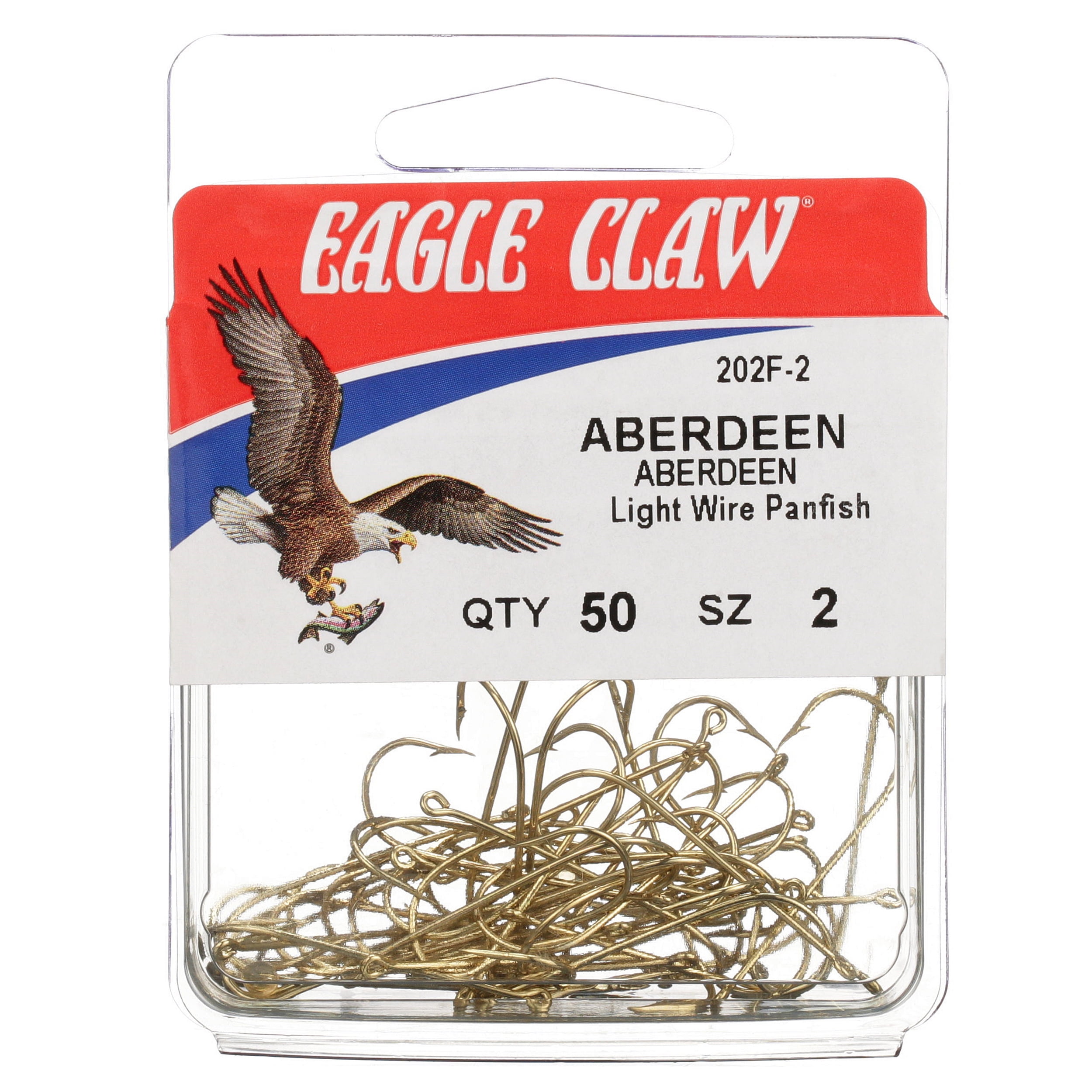 EB180402 900 F188-10 Eagle Claw Sz.10 2-Slice Down-Eye Gold Baitholder Hooks 