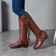 thumbnail image 5 of Fesfesfes Riding Boots For Women Fashion Large Size Long Tube Low Heeled Shoes Retro Tassel Knight US:4.5(35), 5 of 9