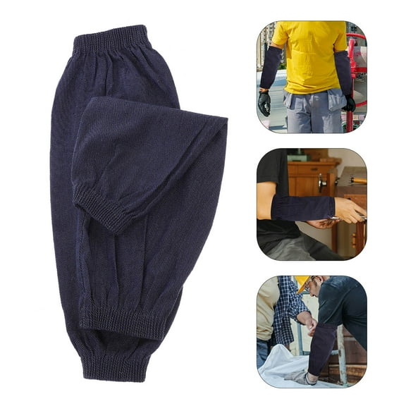 TEHAUX 2 Pairs Arm Protector Sleeves, Wear-Resistant Dark Denim Work Sleeves for Outdoor and Industrial Use