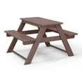 thumbnail image 3 of WestinTrends Malibu Outdoor Patio Kids HDPE Plastic Picnic Bench Table, Dark Brown, 3 of 5