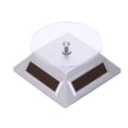 thumbnail image 2 of ​SENRISE ABS Solar/Battery Powered 360° Rotary Display Stand Turntable Display Jewelry Watch Phone Holder Square Silver, 2 of 5