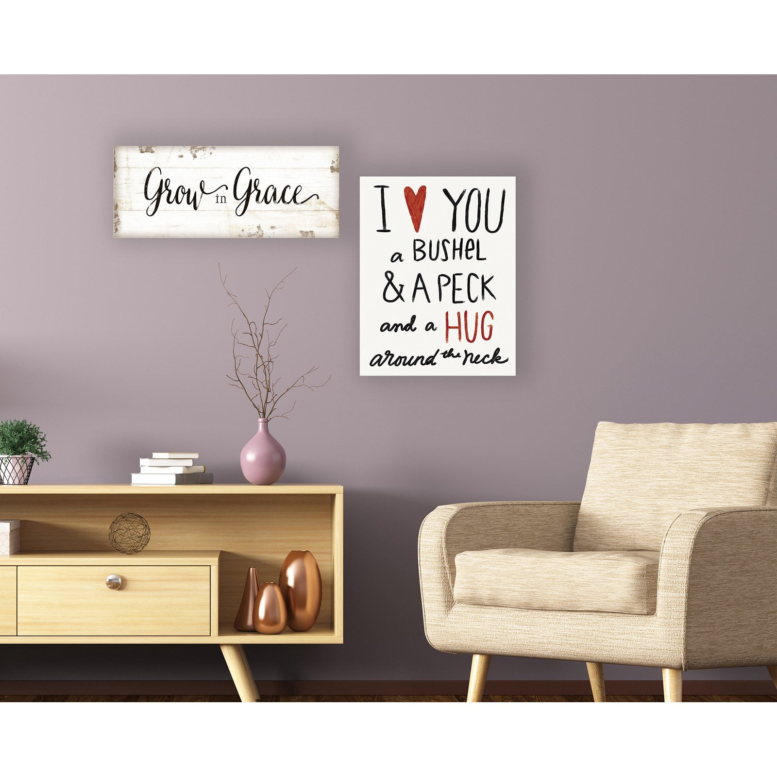 The Stupell Home Decor Collection Bushel and a Peck and a Hug Around The Neck XXL Stretched Canvas Wall Art, 30 x 1.5 x 40