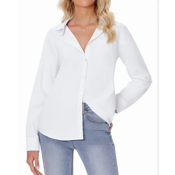 Siliteelon Women's Wrinkle Free Dress Shirts Long Sleeve Button Down Business Casual Office Work Blouse