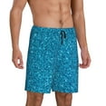 thumbnail image 2 of Naloa Blue Glitter Men's Short Pajama Pants, Lounge Comfort Shorts with Elasticized Waistband and Side Pockets - 3X-Large, 2 of 9