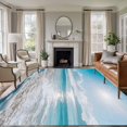 thumbnail image 3 of Summer Ocean Marine Waves Area&nbsp;Rug 6x9ft Modern Blue Ocean Non-Slip&nbsp;Washable Square&nbsp;Rugs Soft Felt Indoor Floor Mat for Bedroom Kitchen Living Room Bathroom, 3 of 9