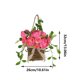 thumbnail image 3 of Corona de rosas artificiales para colgar en cesta, decoración floral artificial para puerta, arreglo de seda para entrada de casa, interior y exterior, vegetación decorativa con lazo de cinta., 3 of 9