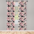 thumbnail image 3 of Ambesonne Geometric Curtains, Modern Doodle Art, Pair of 28"x84", Peach Coral Black, 3 of 5
