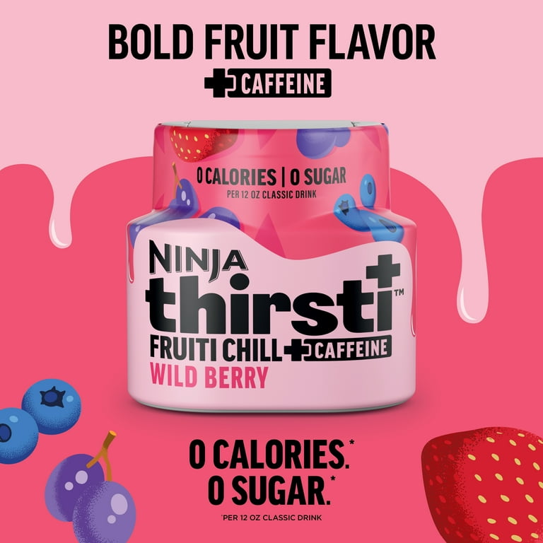 Ninja Thirsti FRUITI CHILL + CAFFEINE Wild Berry Flavored Water Drops