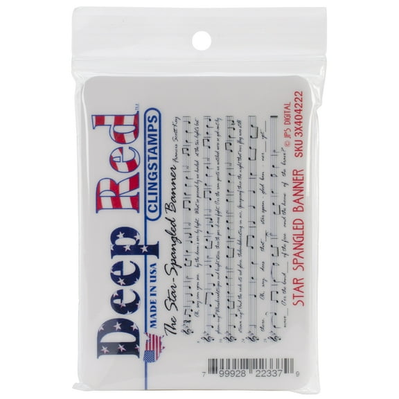 Deep Red Cling Stamp 3"X1.5"-Star Spangled Banner