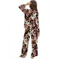 thumbnail image 3 of Fantaslook Womens Pajama Sets Button Down 2 Piece Pjs Long Sleeve Loose Floral Sleepwear with Pockets, 3 of 10