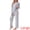 Light Grey, variant on Ribbed Knit Pajama 2 Piece Long Sleeve Top Pants Sleepwear M Dark Blue