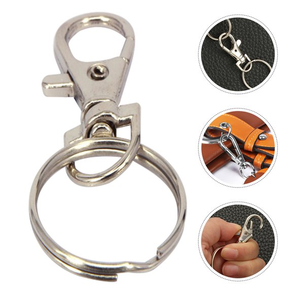 Amosfun lobster clasps Keychain Clips And Rings Silver 12Pcs