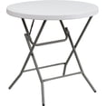 thumbnail image 1 of Mesa plegable redonda de plástico blanco de granito de 2,63 pies Flash Furniture  DAD-YCZ-80R-GW-GG, 1 of 2