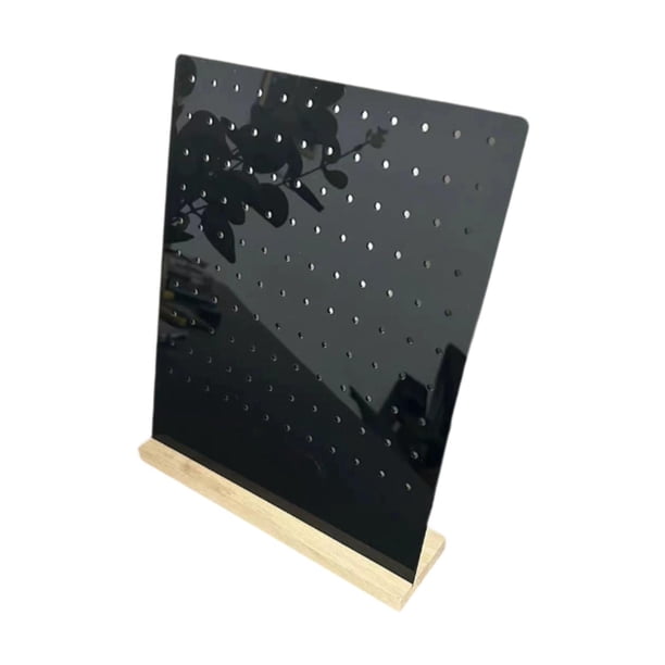Tablero de exhibición para guardar aretes, fácil de ensamblar, con base de madera estable. Negro