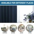 thumbnail image 4 of 100% Blackout Curtains for Bedroom 108 Inches Long Grommet Linen Face Full Light Blocking Curtain Drapes for Living Room Thermal Linen Look Curtains 2 Panels Set, 52" W x 108" L, Navy, 4 of 8