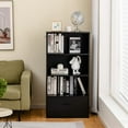 4 Shelf Bookcase with 2 Drawers 74 Inch 4 Tiers Tall Open Bookshelf