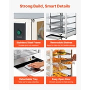 KFFKFF 5-Tier Commercial Food Warmer Display, 800W Countertop Food Warmer with LED Lighting, Adjustable Shelves, Stainless Steel Construction, 86℉~185℉ Temperature Range, 60L Capacity for Burgers