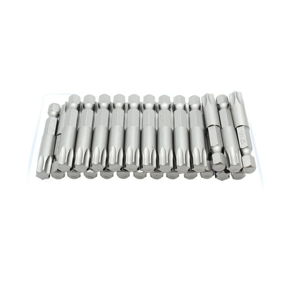 TMAX 25 pc T45 Torx Star 6 Point T-45 Screwdriver Impact Ready 2 Inch Length Insert Bits Hex Shank with Quick Release Slot