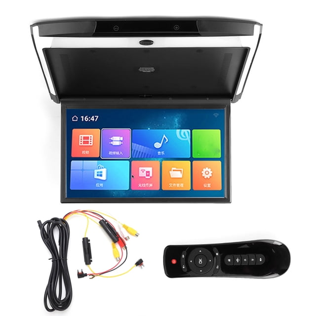 Monitor abatible hacia abajo IPS de 17,3 pulgadas, 1080P, montaje en techo, Bluetooth, TV, WIFI, HDMI, USB, SD, FM, MP5, reproductor de altavoz para Android 8,1