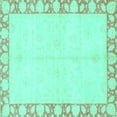 thumbnail image 1 of Ahgly Company Indoor Square Abstract Turquoise Blue Modern Area Rugs, 7' Square, 1 of 4