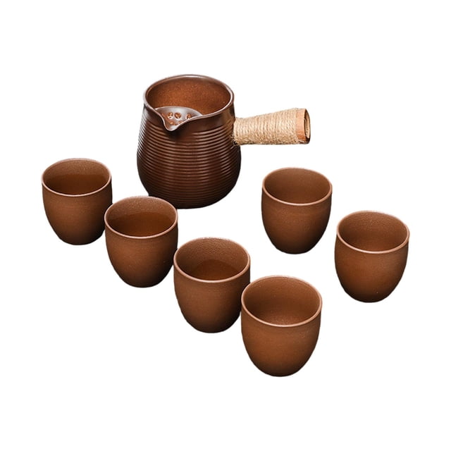 DOLITY 500ml Ceramic Teapot Chinese Traditional Clay Tea Pot with Side Handle Tea Maker with 6 cup