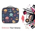 thumbnail image 6 of FORMRS Travel Makeup Bag Large Capacity Train Case Cosmetic Organizer with Adjustable Dividers, Red Jellyfish, 6 of 8