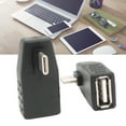 thumbnail image 2 of Short Flat USB Type C To USB A Female Right Angle OTG Adapters for Data Transfer, 2 of 9