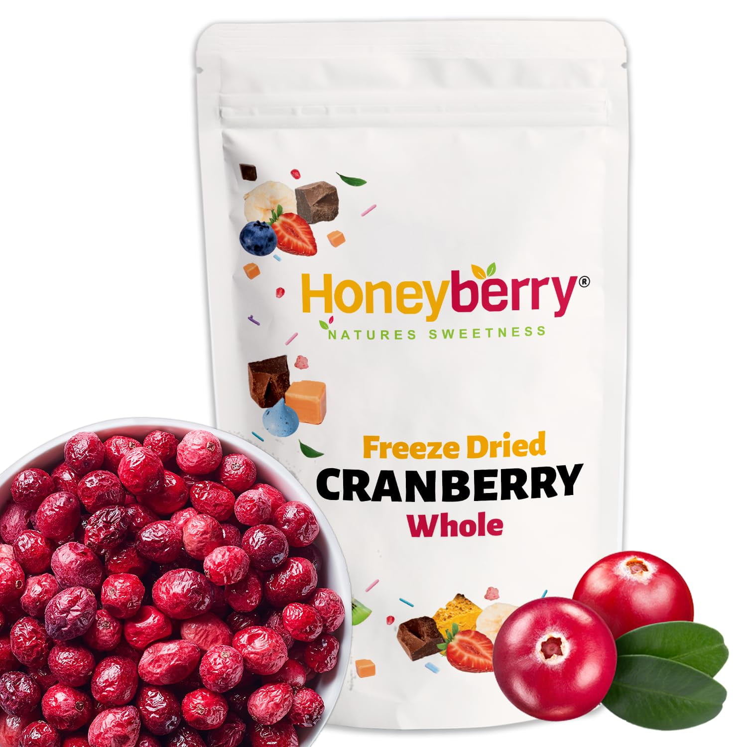 Freeze Dried Cranberry Whole 100g - No Added Sugar 100% Natural Gluten-Free Vegan Friendly