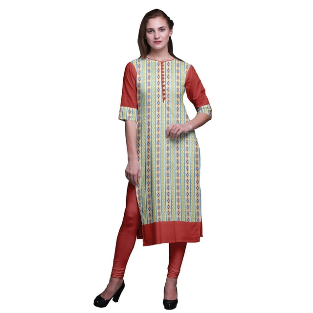 Bimba Kurta Droite pour Femmes, Haut Indien Imprimé, EthnicKurti
