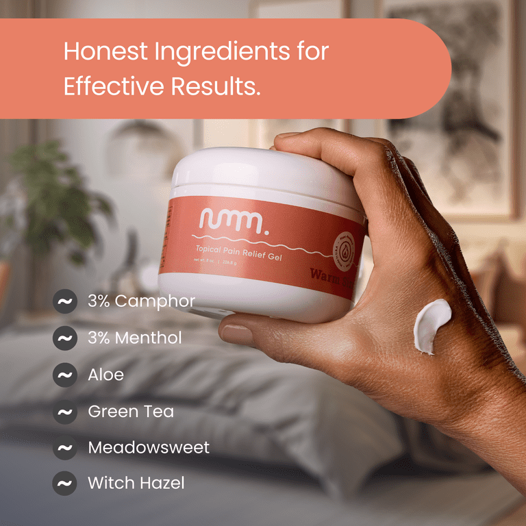 numm. Topical Pain Relief Gel, Warm Sizzle, 3% Camphor & Menthol