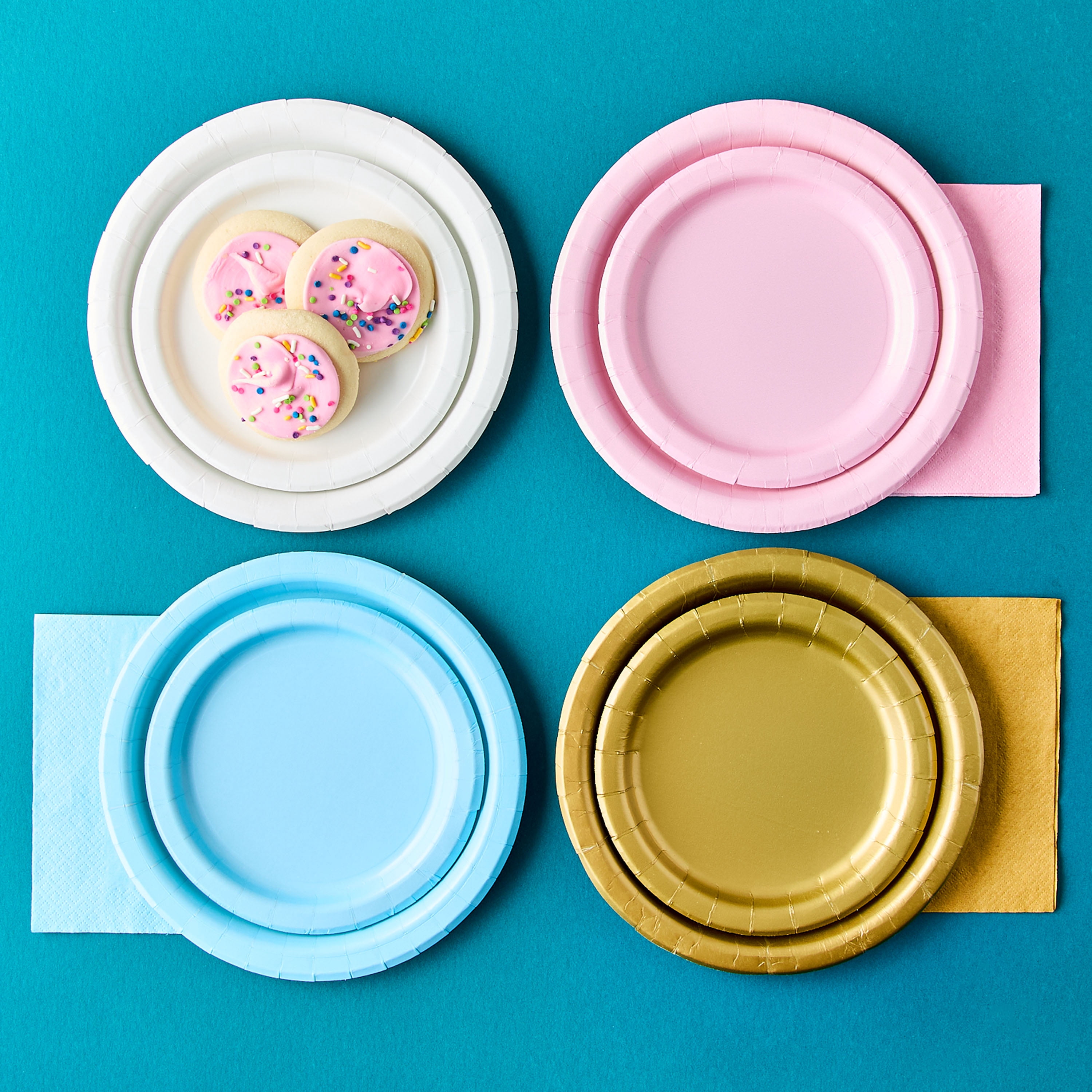 (6 pack) Disposable Paper Plates, 7", Gold, 24 Count, by Way To Celebrate