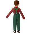 thumbnail image 6 of XIMIN Baby Boy Christmas Outfits Gentleman Style Xmas Clothes Red Plaid Shirt with Green Suspenders Long Pants and Bow Tie Set Wedding Dress Suits, 6 of 8