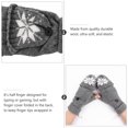 thumbnail image 3 of 1 Pair Snowflake Pattern USB Heated Mitten Half Finger Warm Knitted Gloves, 3 of 8