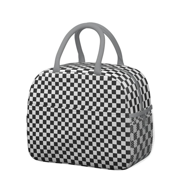 Sac à Lunch Fusion Rayé et à Carreaux – Design Rustique à Carreaux Isolé Réutilisable pour le Travail et l'École