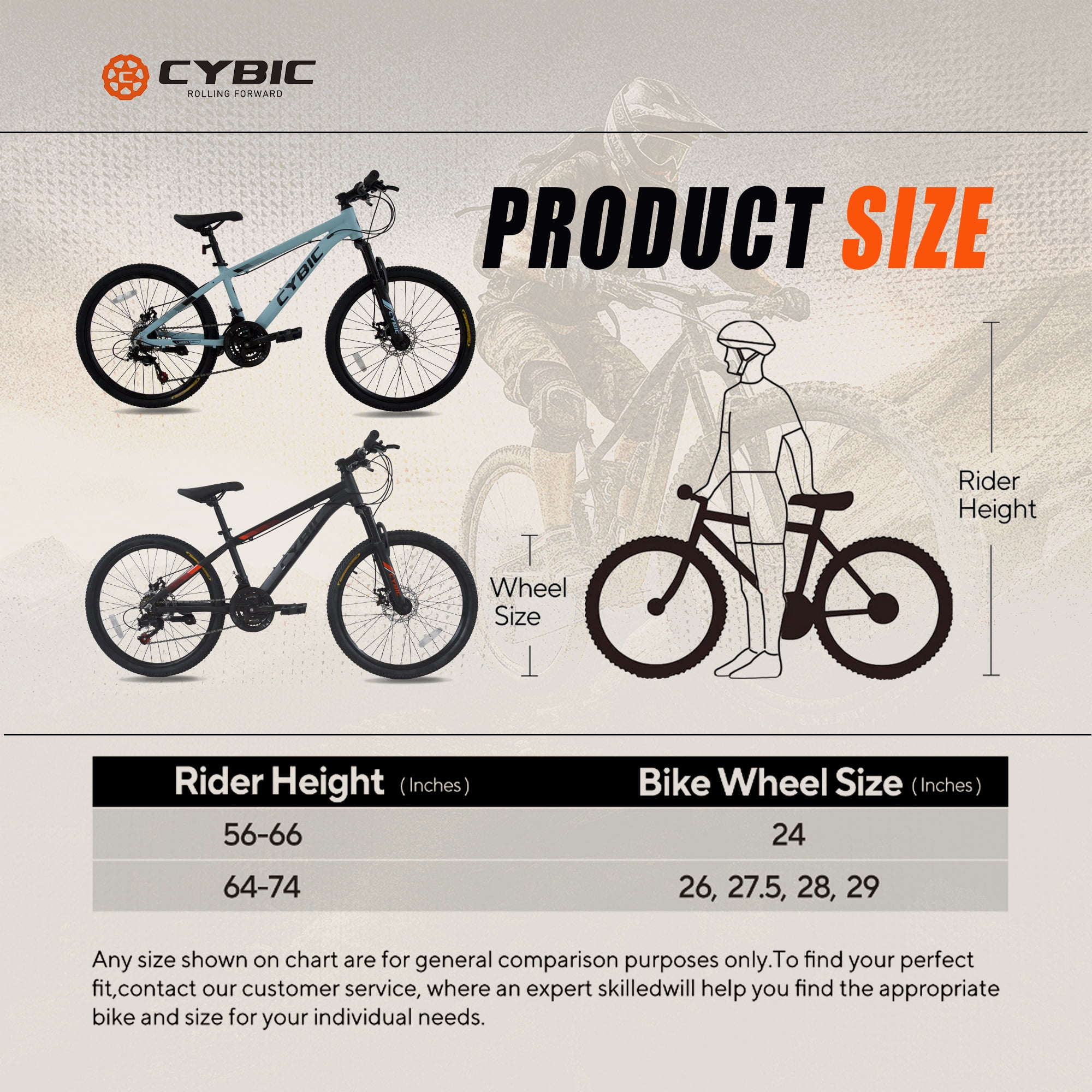 Cybic Mountain Bike 26 inch, 21-Speed Adult MTB with Aluminum Frame, Front Suspension and Disc Brakes bicycle, for Men & Women