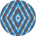thumbnail image 1 of Ahgly Company Machine Washable Indoor Round Transitional Midday Blue Area Rugs, 4' Round, 1 of 7