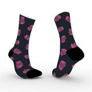 RecyclenBrand RKSBP Krazy Socks, Black with Pink Logo
